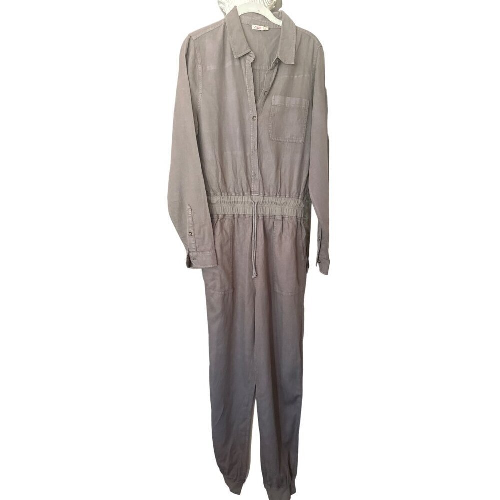Faherty‎ Olive Green Coverall Utility Long Sleeve Jumpsuit Size Medium